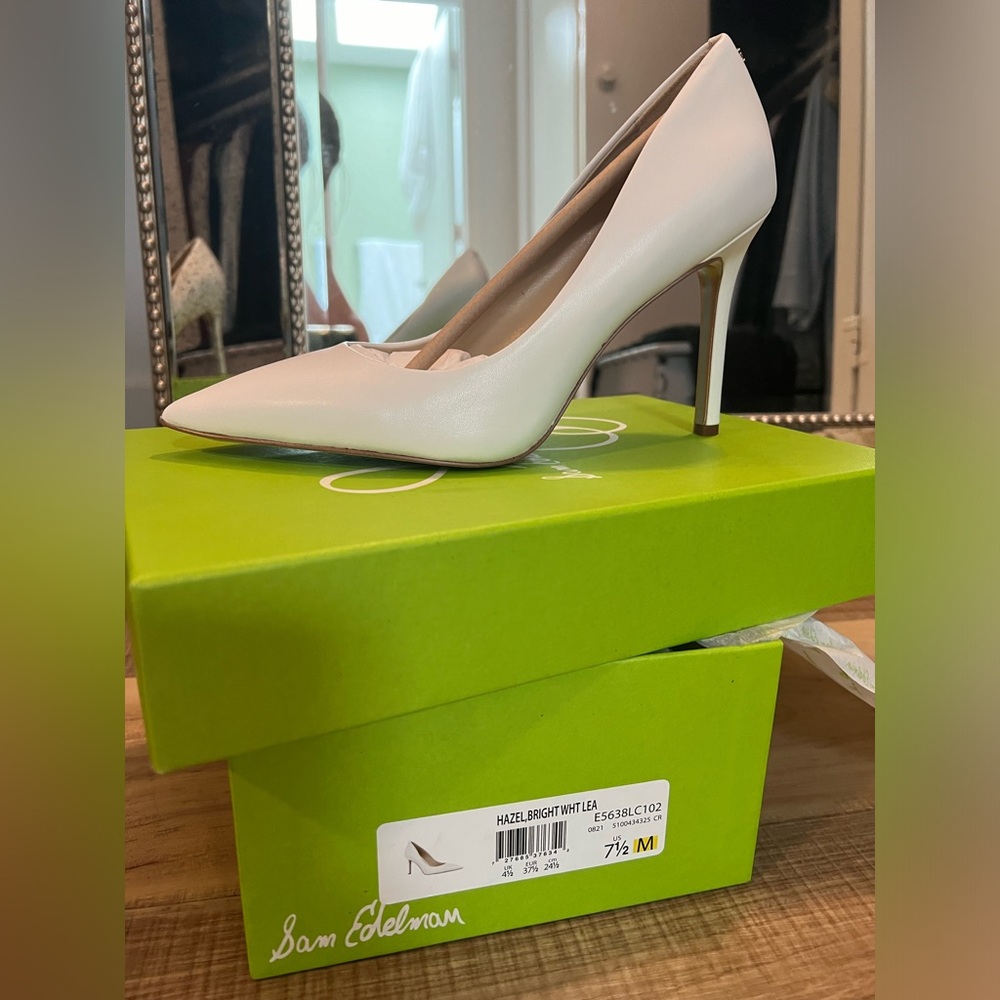 Sam Edelman Hazel Pump in Bright White - perfect Bridal shoe